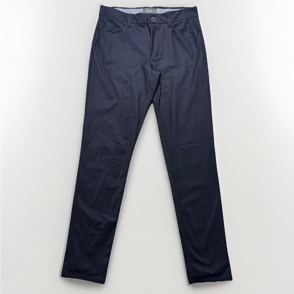 FLX Chino Pants Mens 30x32 Navy Blue Excellent Stretch Performance‎ Commuter